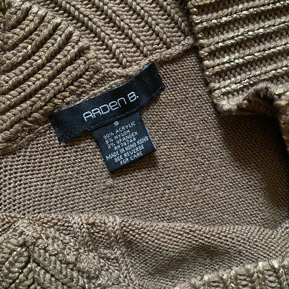 brown sweater with gold metallic accents - Picture 2 of 3